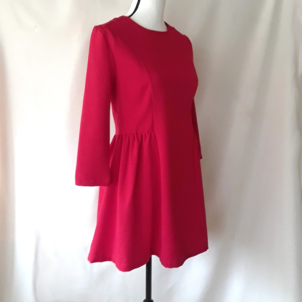 Jolina Collection Baby Doll Fit and Flare 3/4 Sleeve Mini Dress